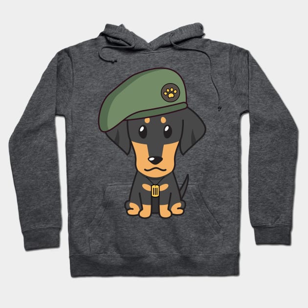 Green Beret Dachshund Hoodie by Pet Station